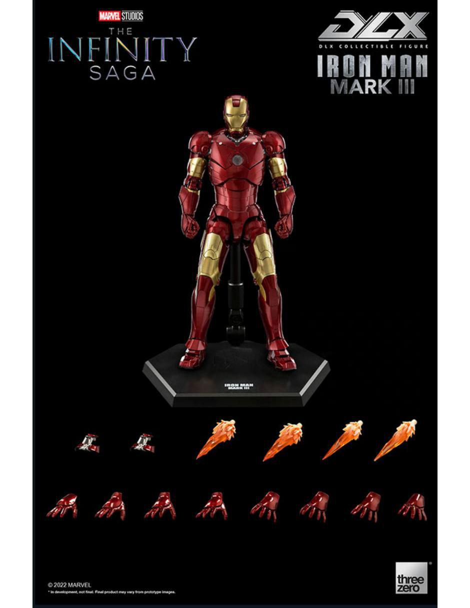 Figura de colección articulada Infinity Saga Iron Man Mark III Collectors con luz 2